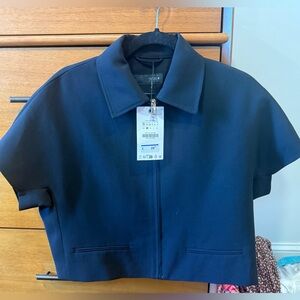 Zara Black Short-Sleeve Jacket
